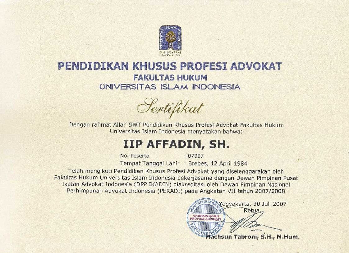 Pendidikan Khusus Profesi Advokat (PKPA)